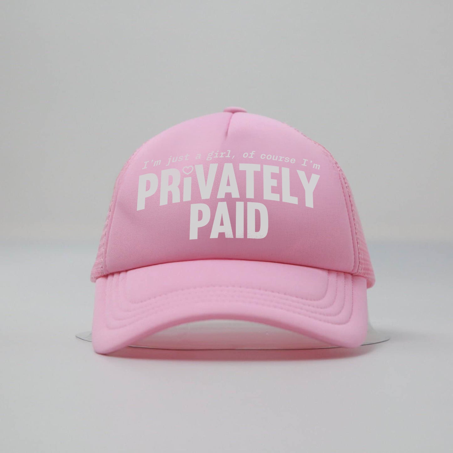 “IM JUST A GIRL” PINK TRUCKER CAP 2.0