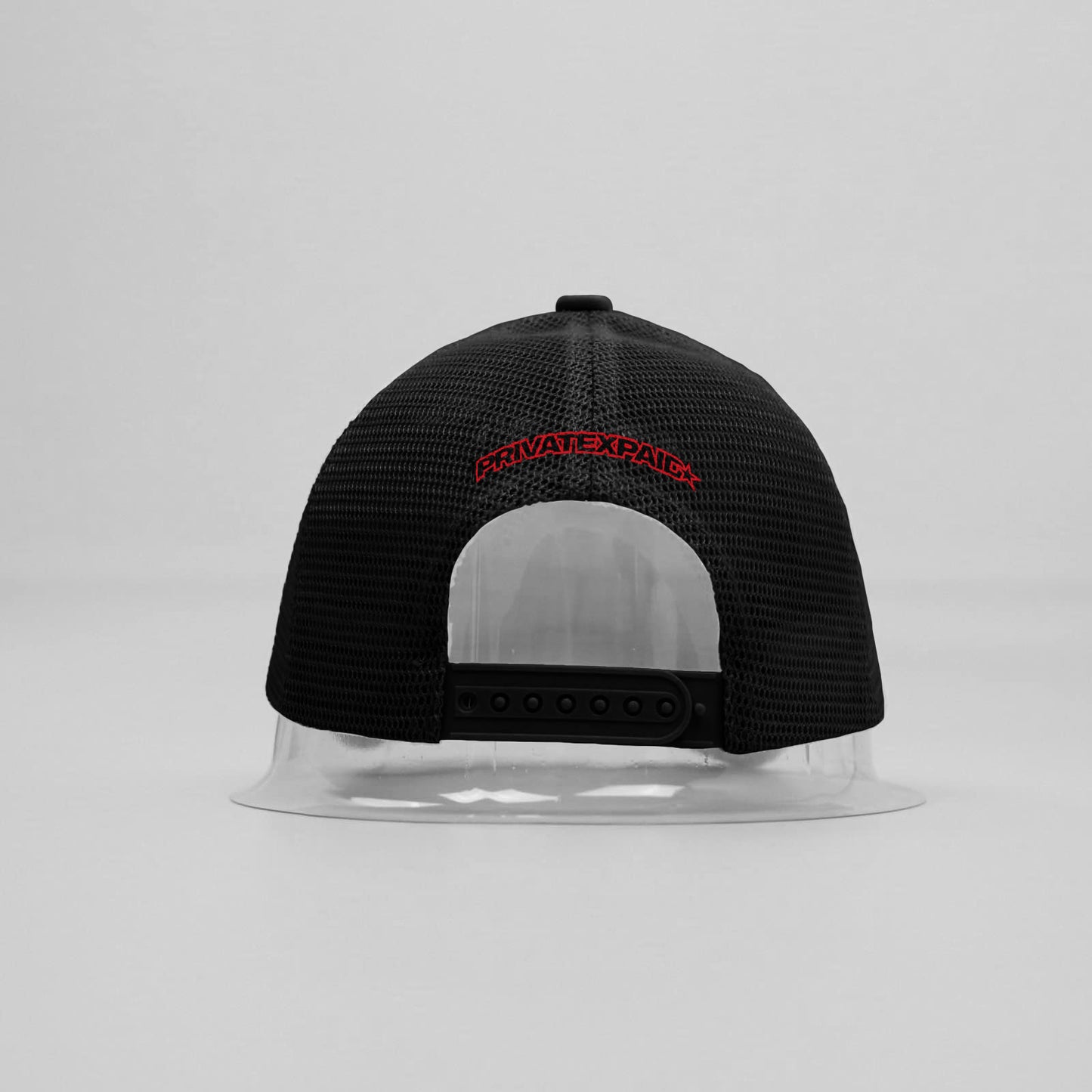 "PRIVATELY PAID” BLACK/RED TRUCKER CAP 2.0